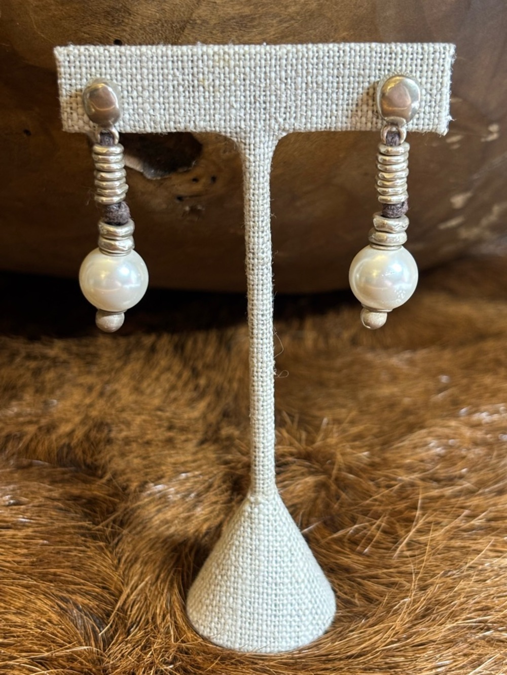 Uno de 50 Unode50 Silver Pearl Dangle Drop Earrings Silver